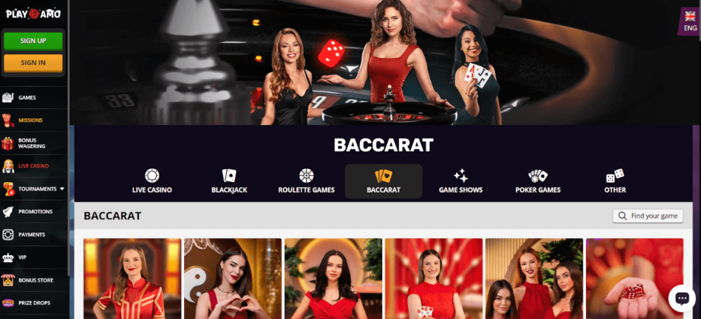 Guide to Playing Baccarat at PlayAmo